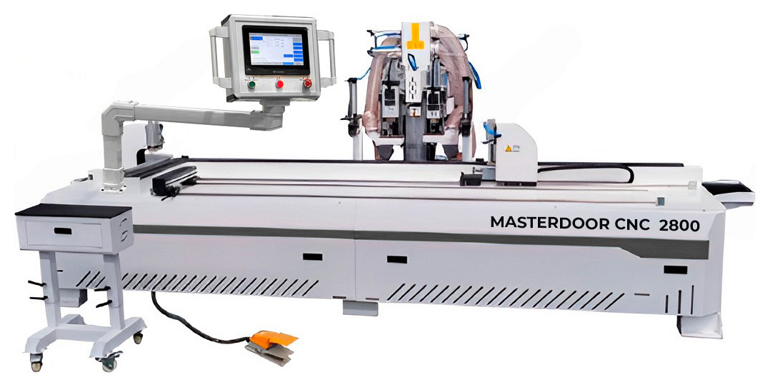 Оборудование для обработки дверных полотен spectr ЧПУ для фрезерования отверстий в дверных полотнах под замок и петли MASTERDOOR CNC 2800